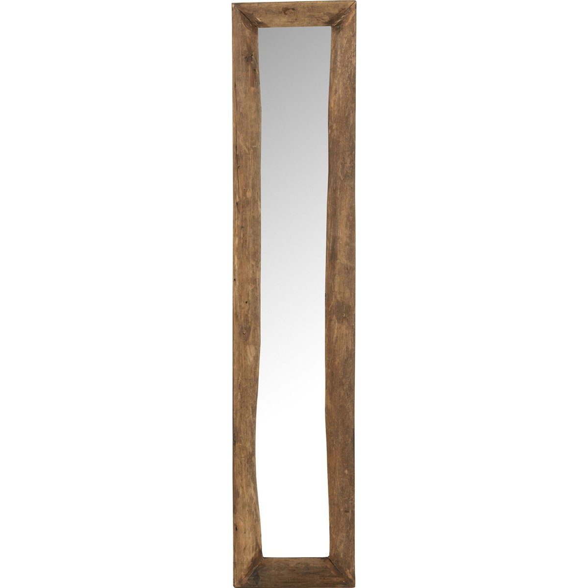 Miroir mural rectangulaire en bois slim bois marron naturel chaleureux, RECOLLECTION