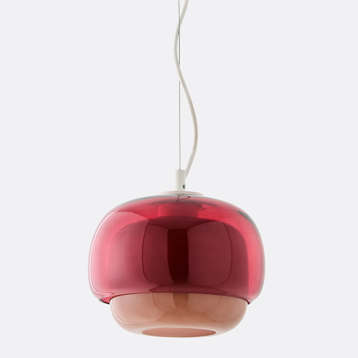 Suspension en verre coloré Ø21,5 cm, Kinoko rouge, LA REDOUTE INTERIEURS