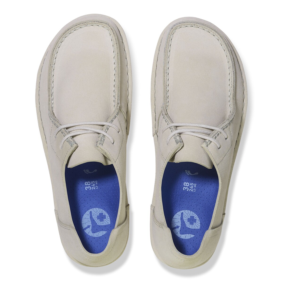 Derbies en cuir suédé UTTI LACE blanc cassé, BIRKENSTOCK