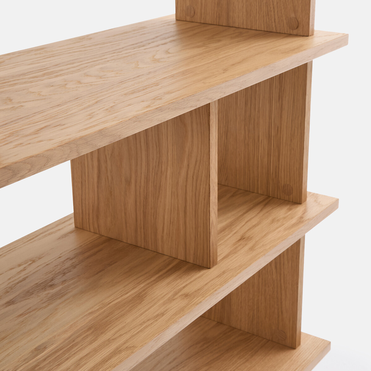 Asymmetrische boekenkast, eikenfineer, 12 nissen, hoogte 180 cm, ABAC eikkleur, LA REDOUTE INTERIEURS