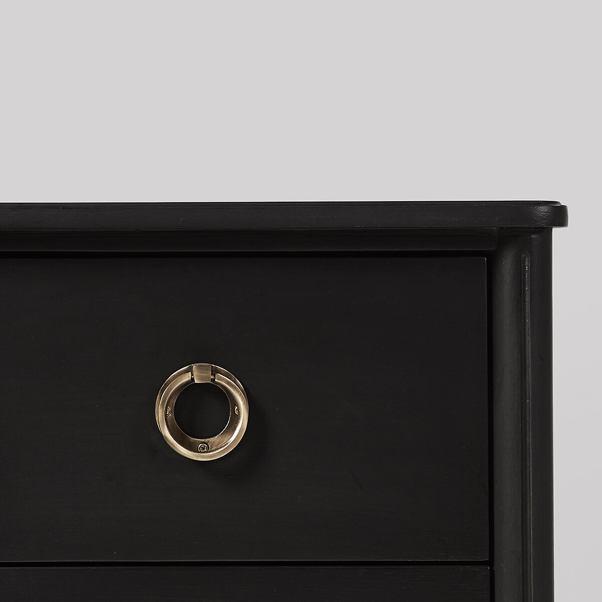 Reyna Mango Wood 2 Drawer Bedside Table black, SWOON
