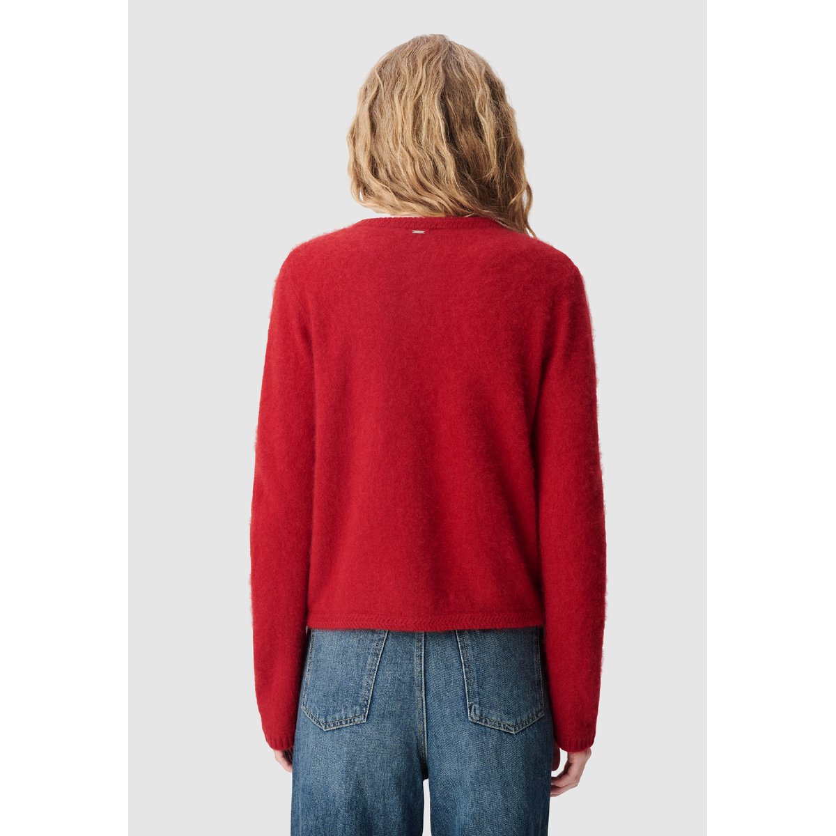 Cardigan tricot mousseux 100% laine rouge, IKKS