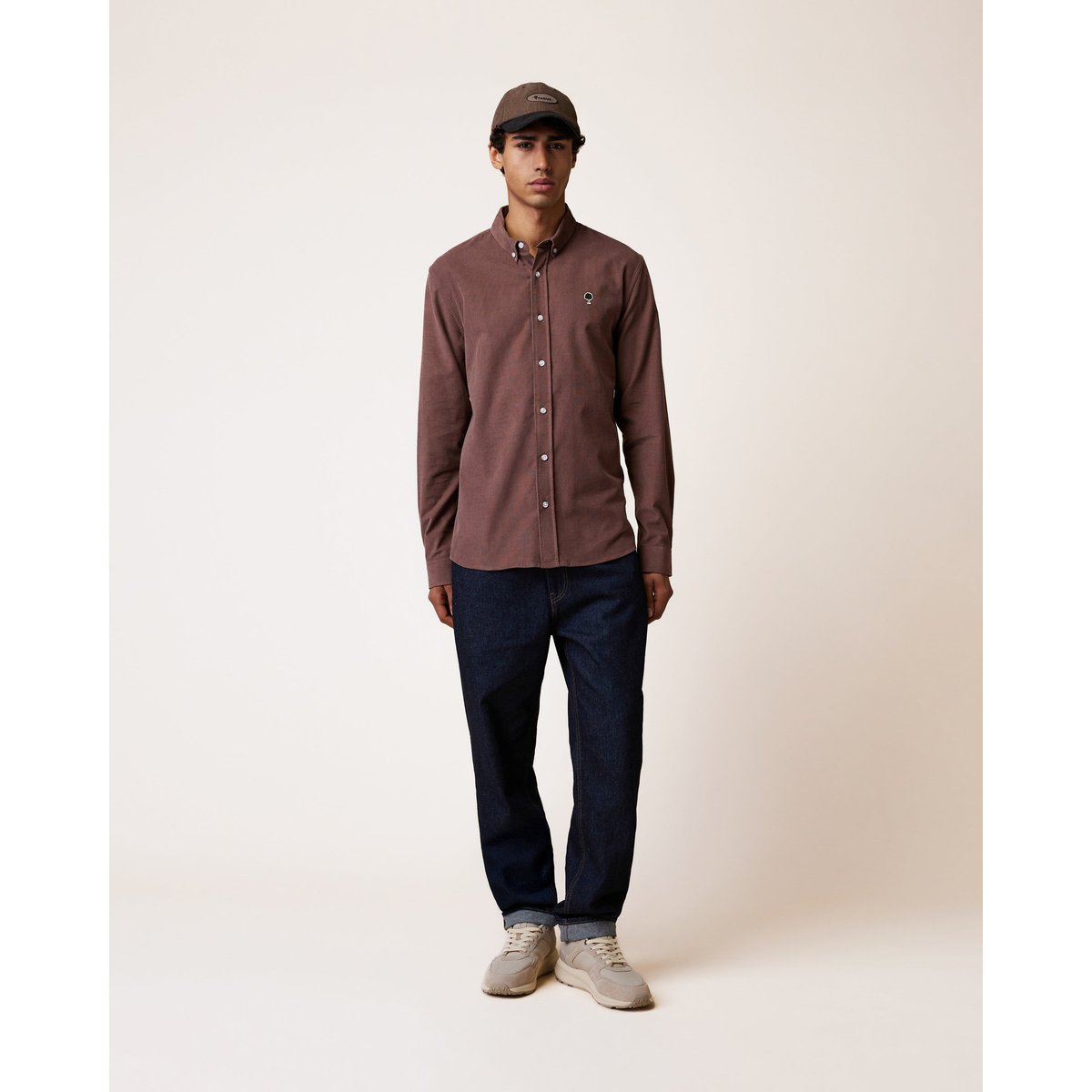 Chemise en velours côtelé violet grisé, FAGUO