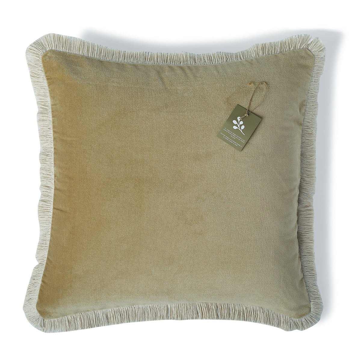 Coussin velours de coton RIVA sable, FEBRONIE