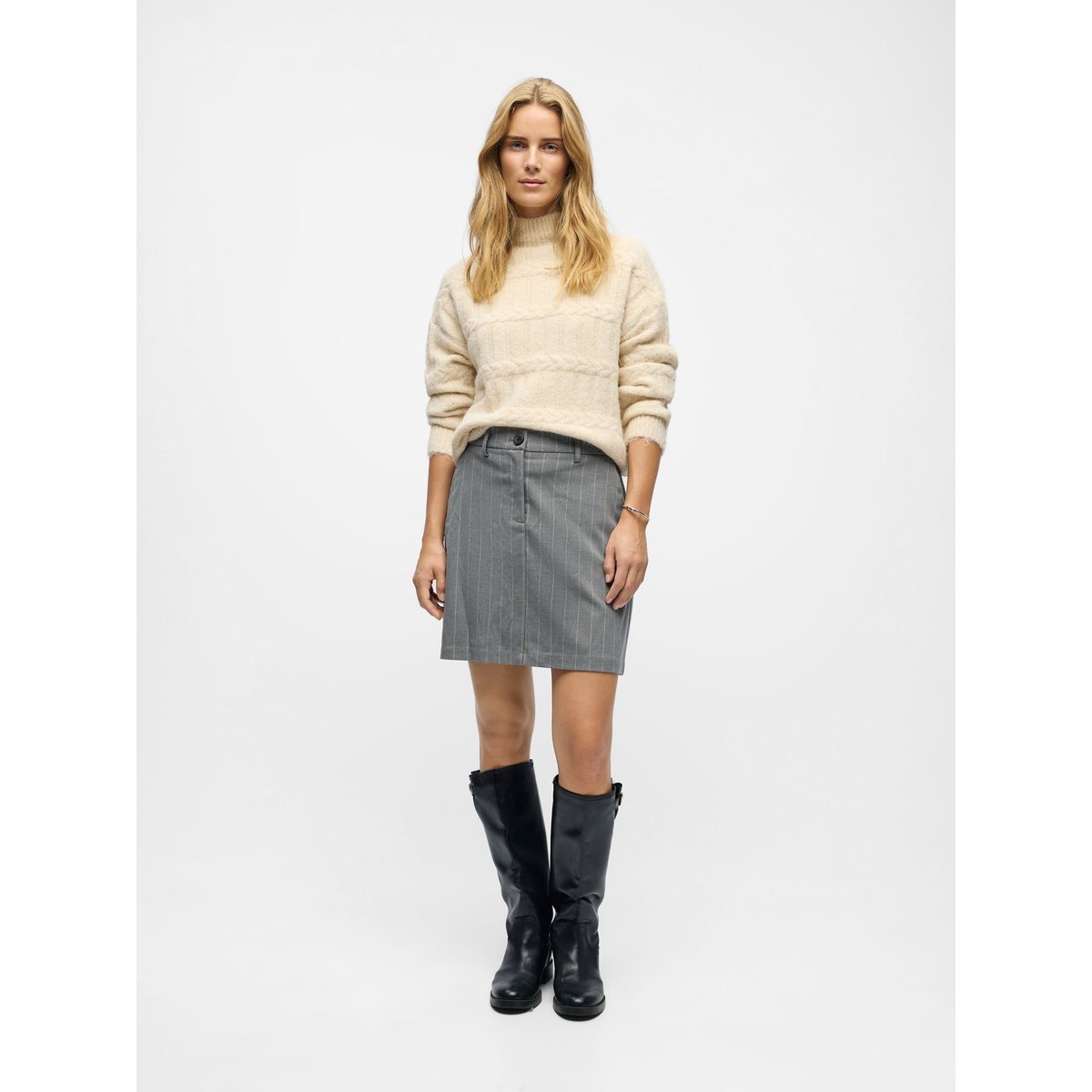 Mini-Jupe medium grey melange, OBJECT