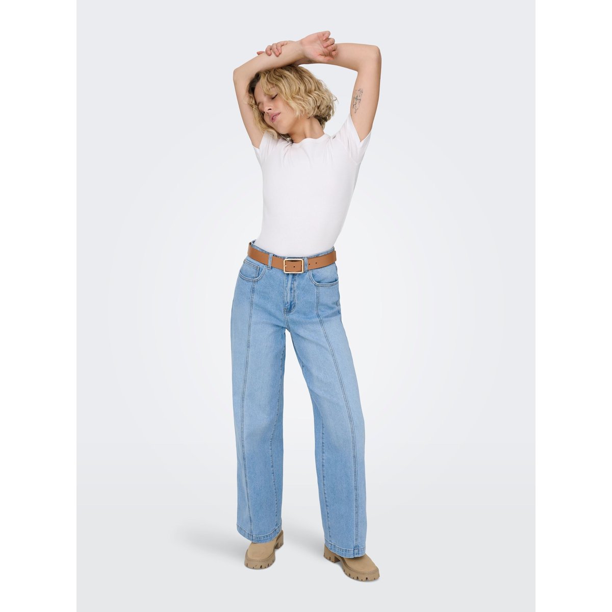 Jean À Jambe Large light blue denim, ONLY