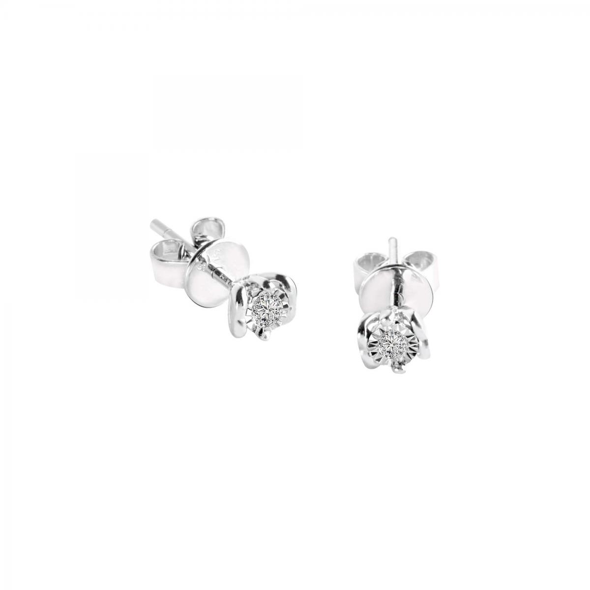 Boucles D'oreilles En Or Blanc 375 Loto argent, BLUESPIRIT