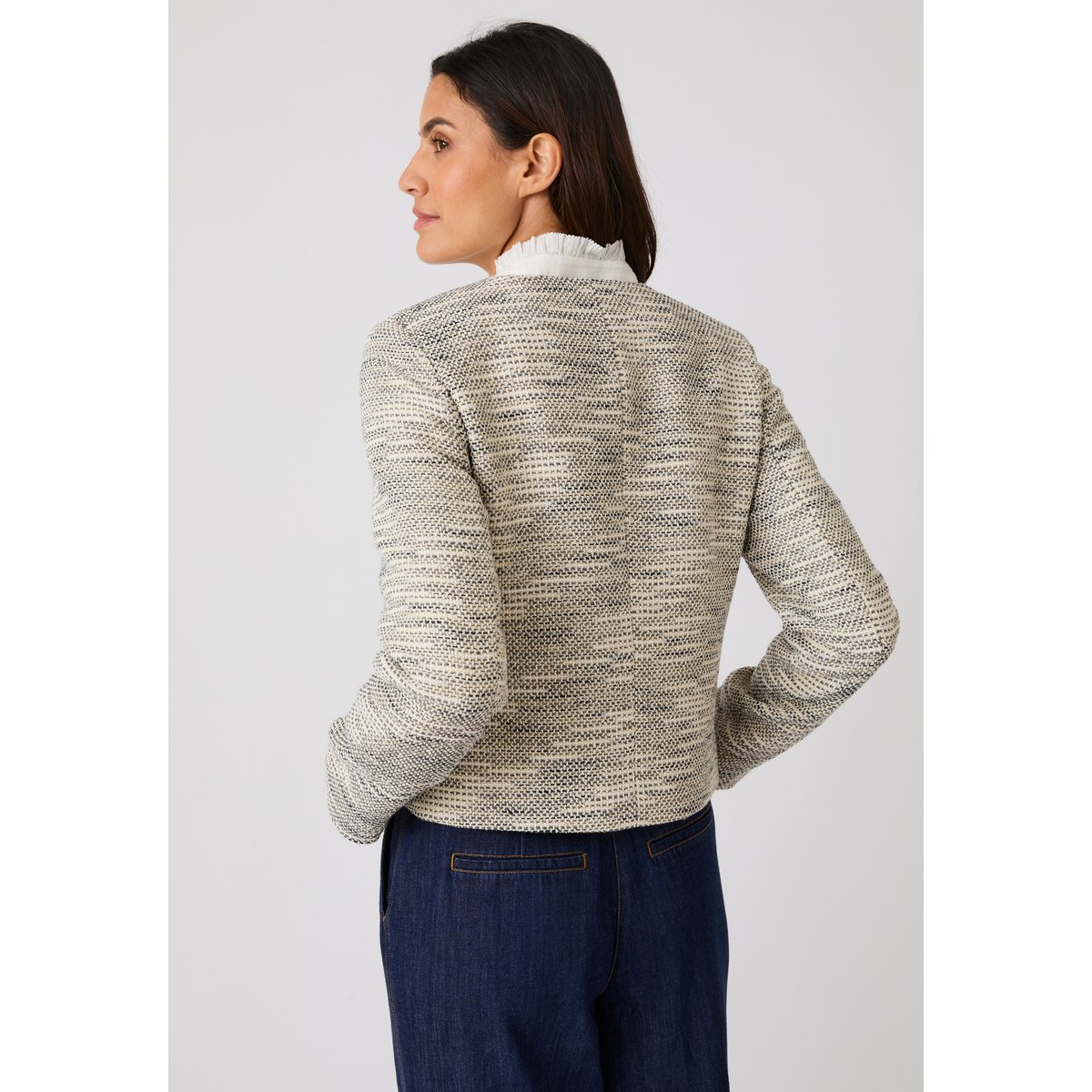 Veste effet tweed multicolore ecru, DAMART