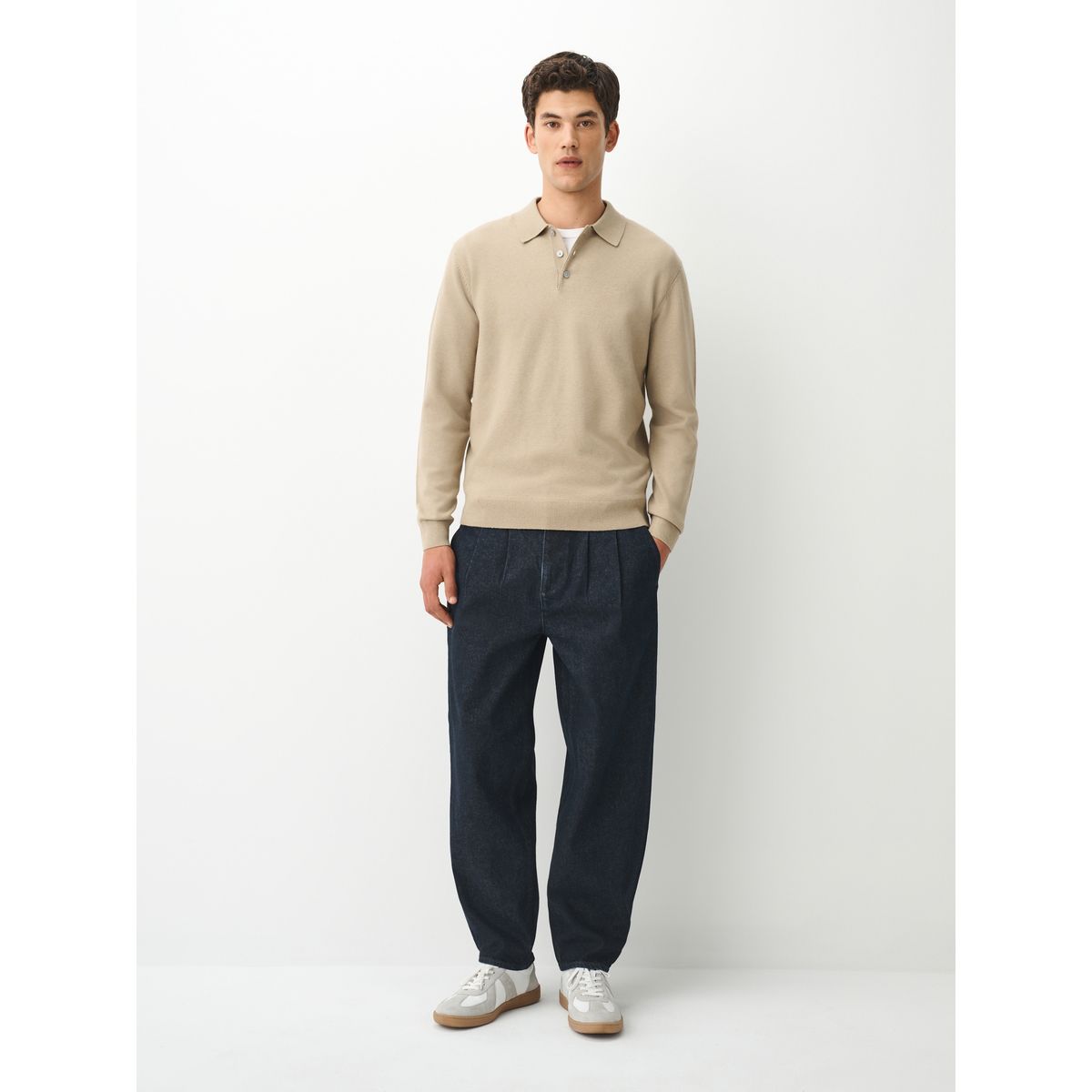 Polo en maille essential naturel, NEXT