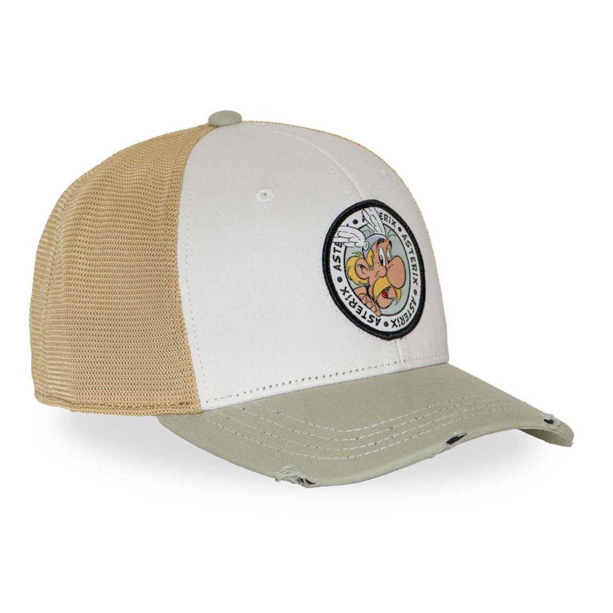 Casquette trucker Astérix blanc/vert/beige, CAPSLAB