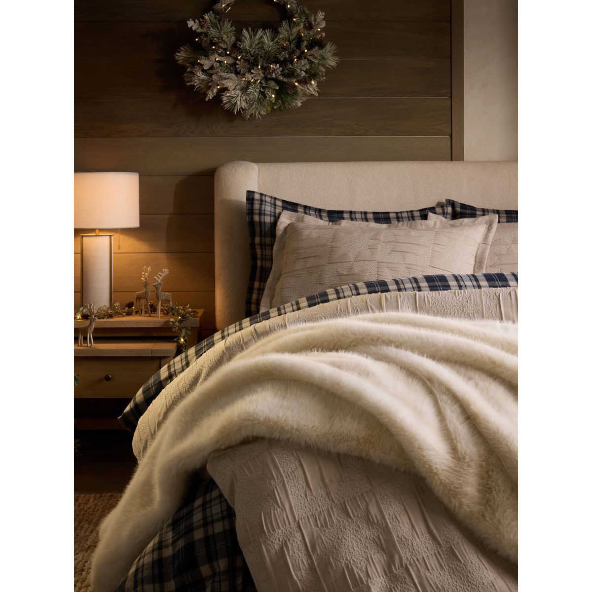 Parure housse de couette noël à motif étoile naturel, NEXT