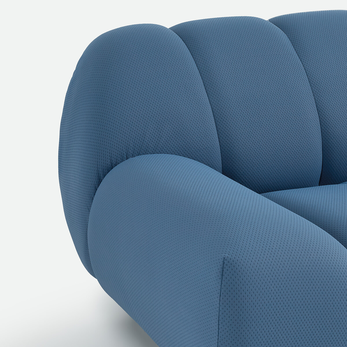 Canapé droit, 4 places, en tissu matelassé, NURIA bleu, LA REDOUTE INTERIEURS
