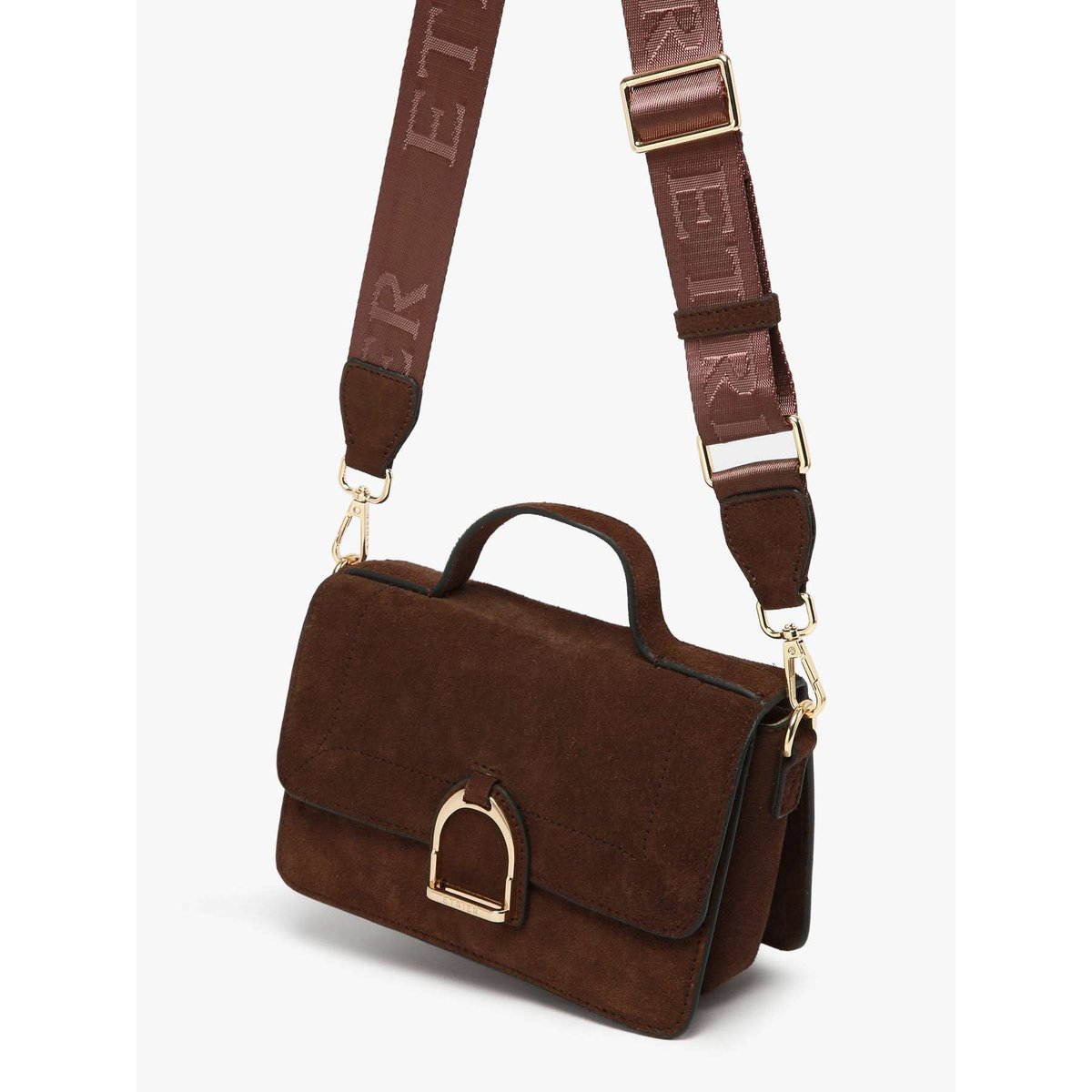 Sac bandoulière S Altesse suede chocolat, ETRIER