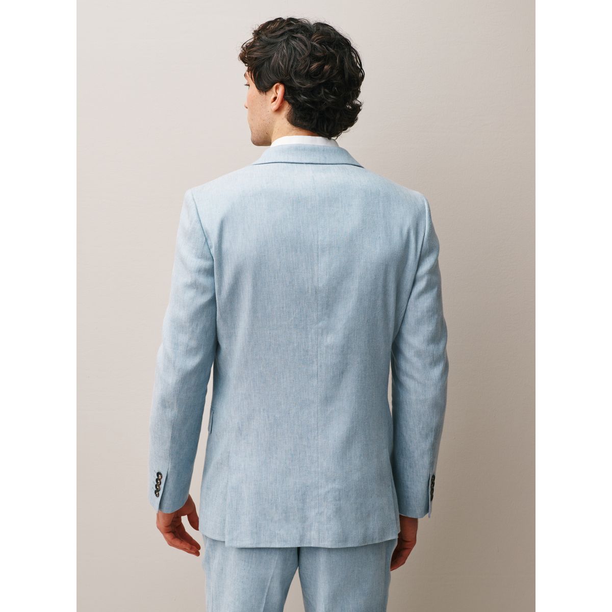 Veste costume lin stretch motionflex slim bleu clair, NEXT