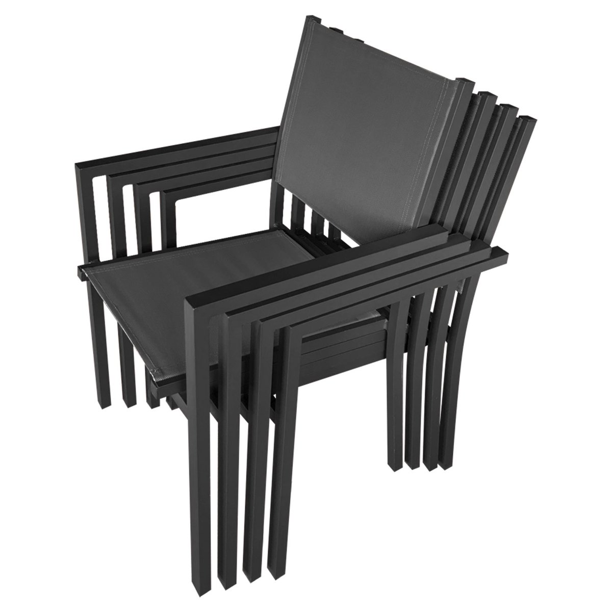 Salon de jardin, extensible, 8 pl, LAMPEDUSA gris anthracite, HAPPY GARDEN