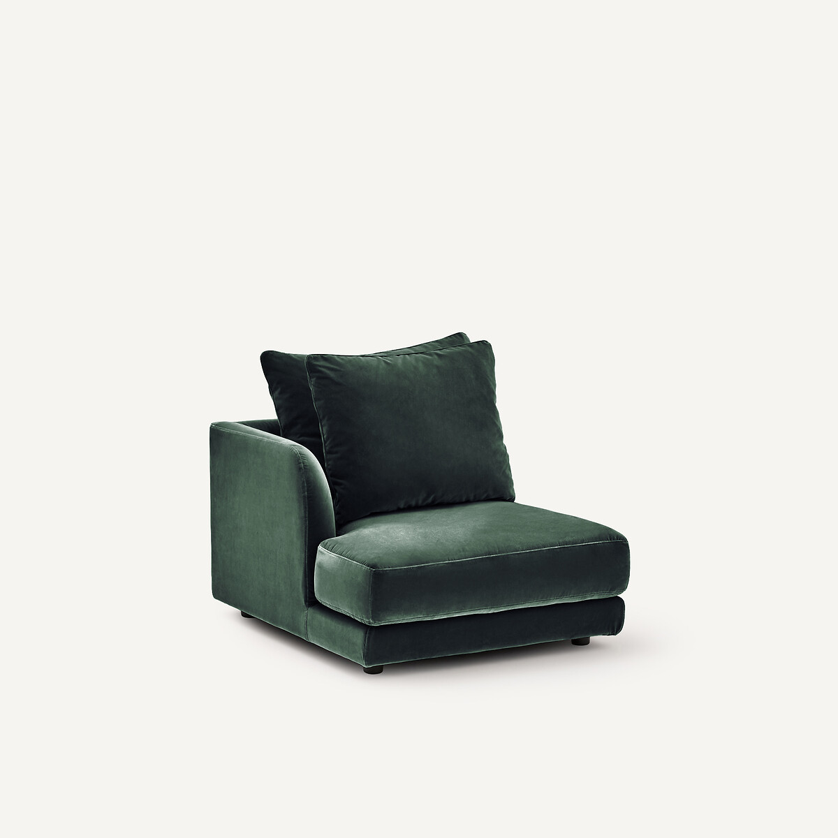 Linkes Sofa-Halbmodul, modular, aus Samt, TIBERIO khaki, AM.PM