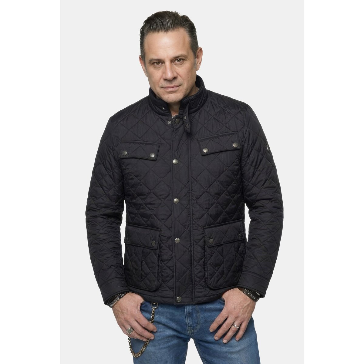 Veste matelassée, col montant noir, JP1880