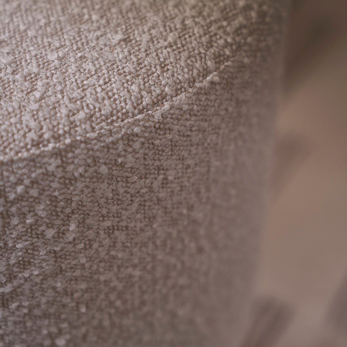 Pouf en teck massif et bouclette SERENE naturel, BERAH GETAH