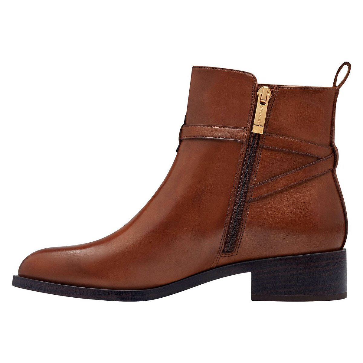 Leather Ankle Boots cognac, TAMARIS