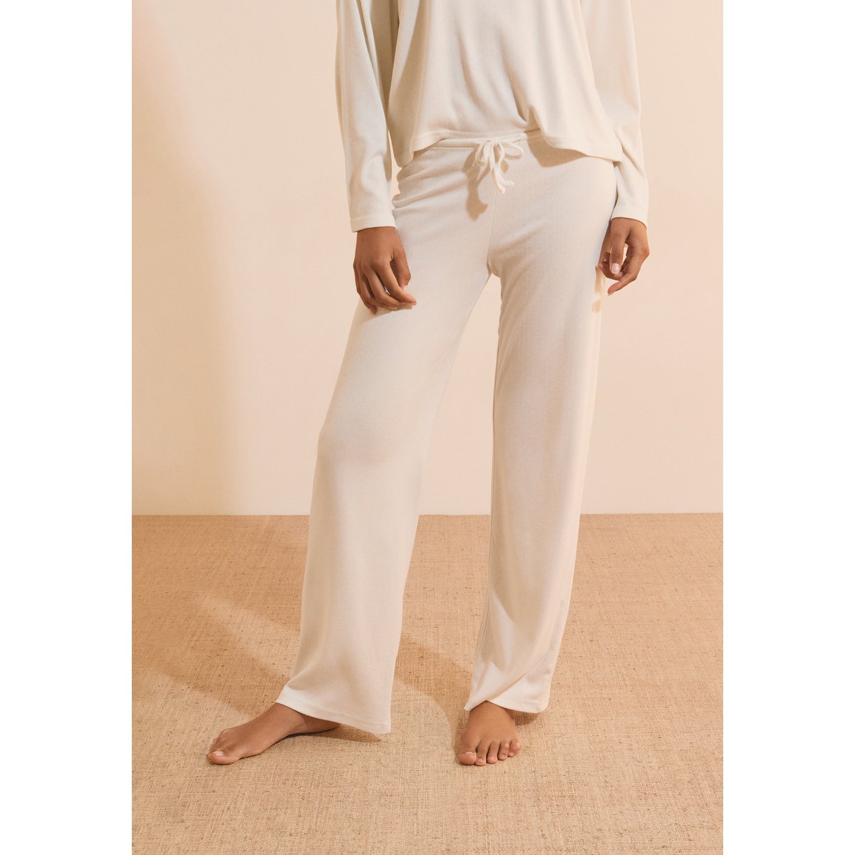 Pantalon de pyjama à rayures avec cordon de serrage BENO ecru, ETAM