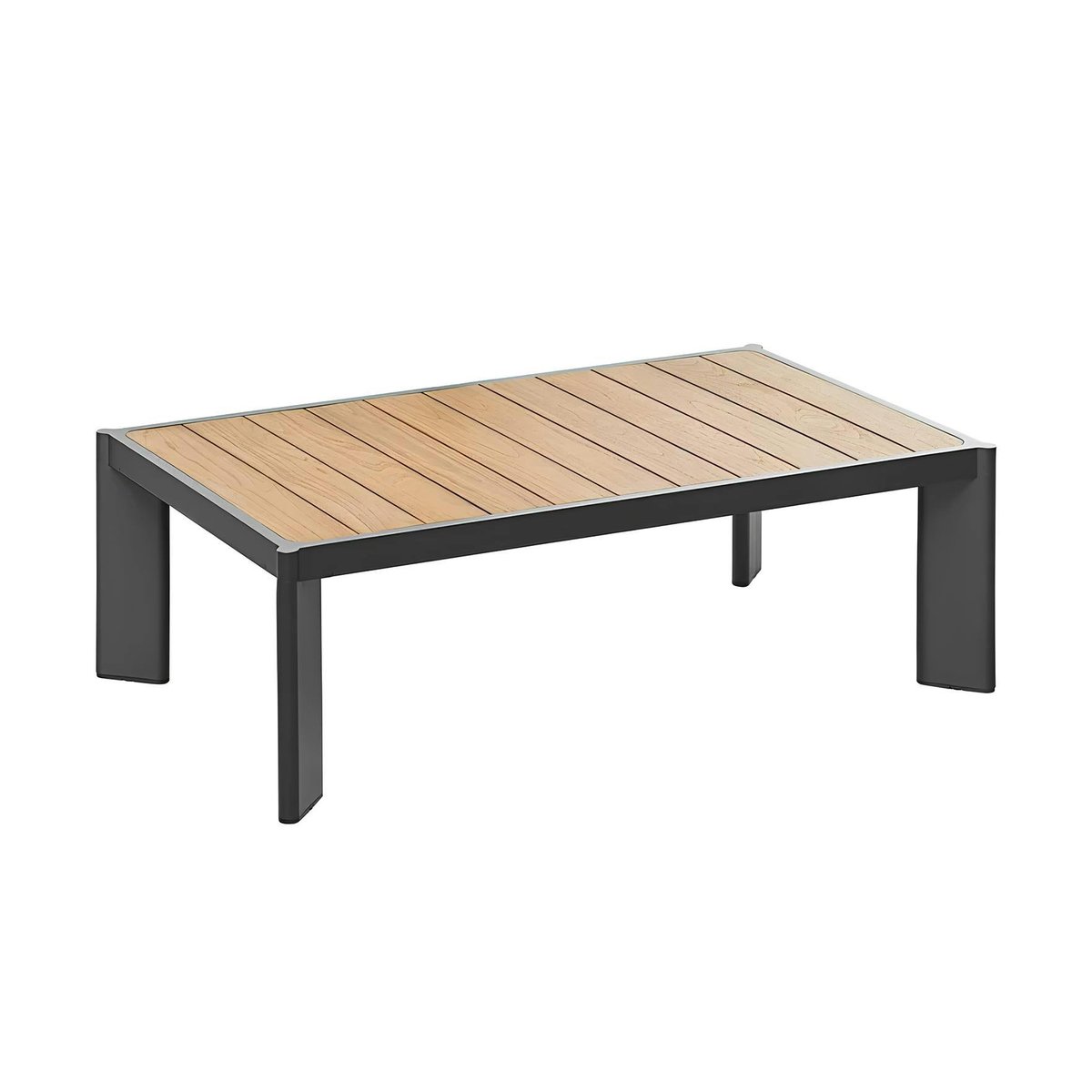 Salon de jardin 4 places en aluminium anthracite LIGO anthracite, PIER IMPORT