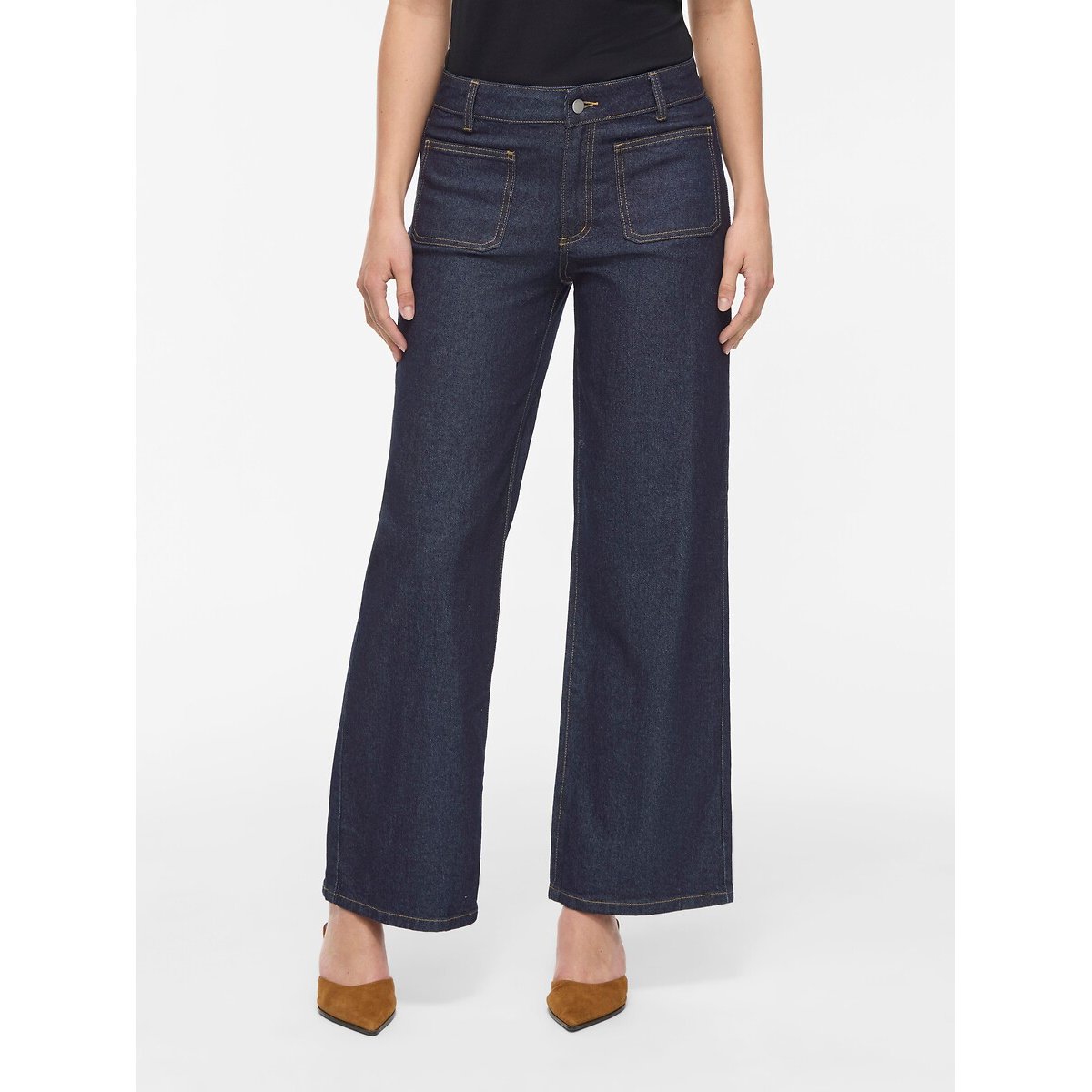 Jean large avec poches plaquées denim dark blue, VILA