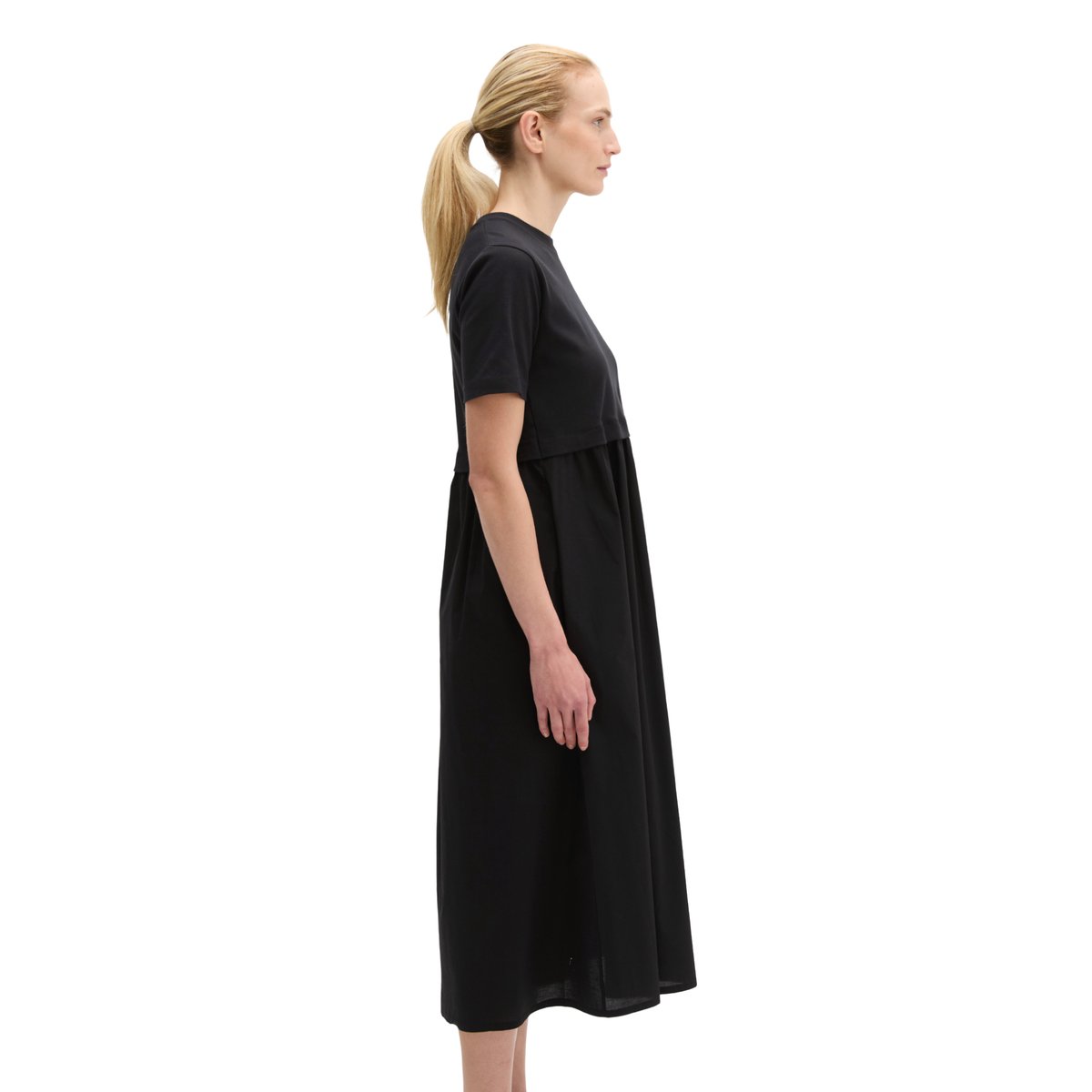 Robe regular en mélange de matériaux noir, MARC O'POLO