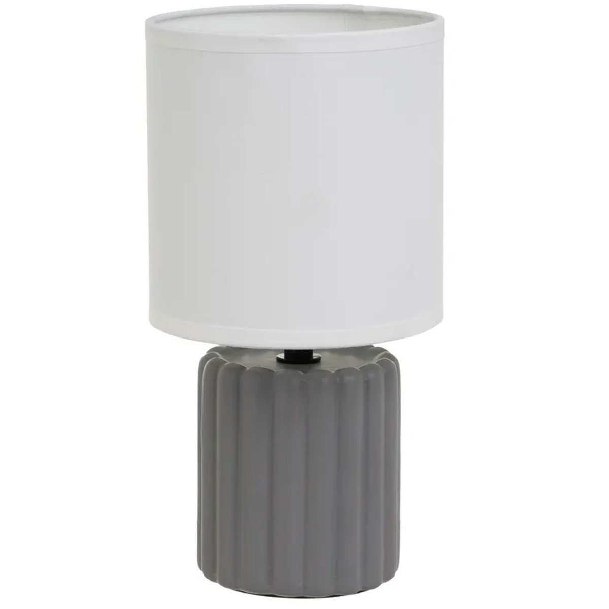 Lampe à poser céramique gris et abat-jour blanc 13x13x24cm gris, WADIGA
