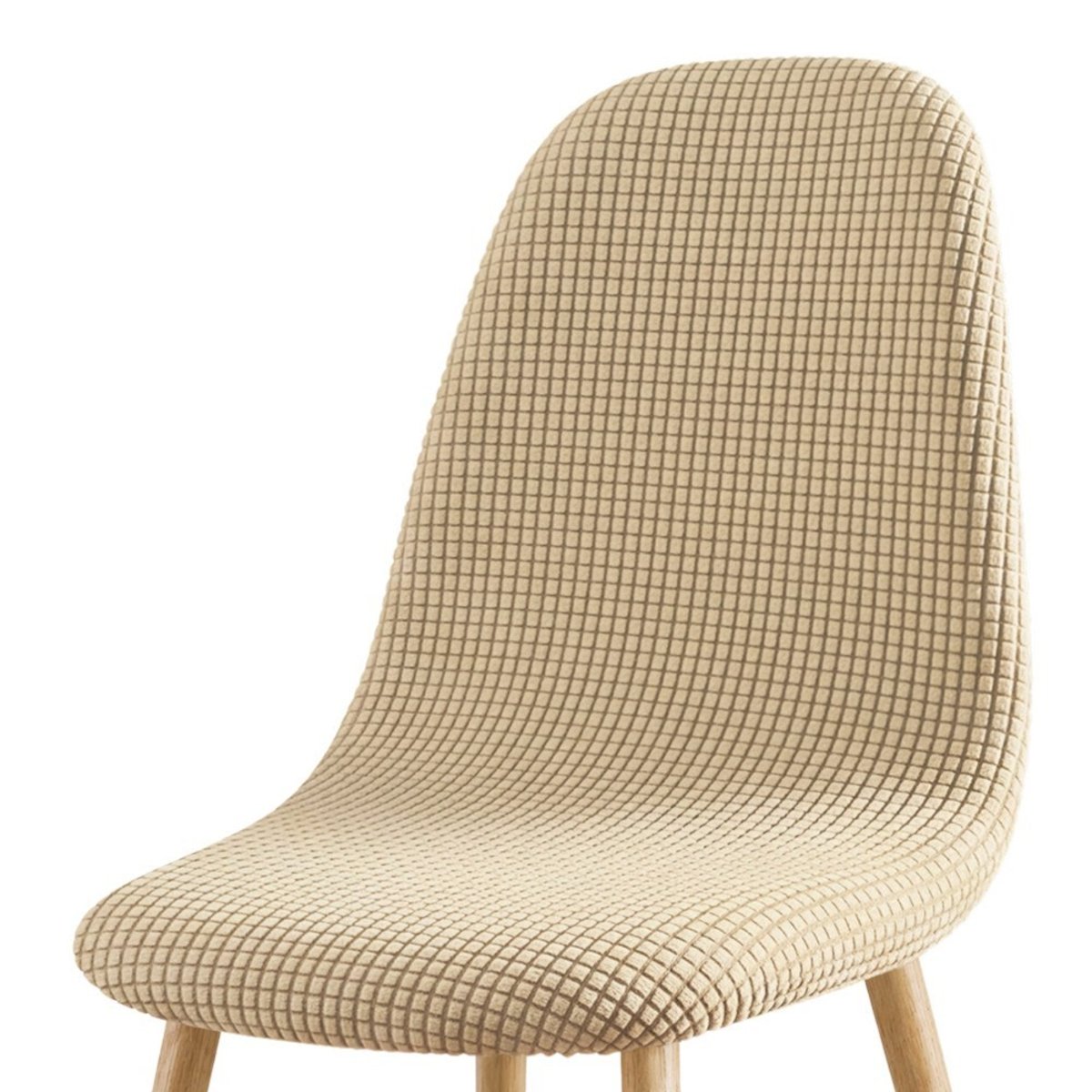 Housse de chaise scandinave extensible en polyester gaufré lin, DECORATIE