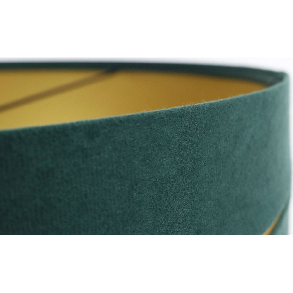Suspension en tissu, SWING abat-jour en satin microfibre vert, liseret doré et intérieur doré, BPS KONCEPT