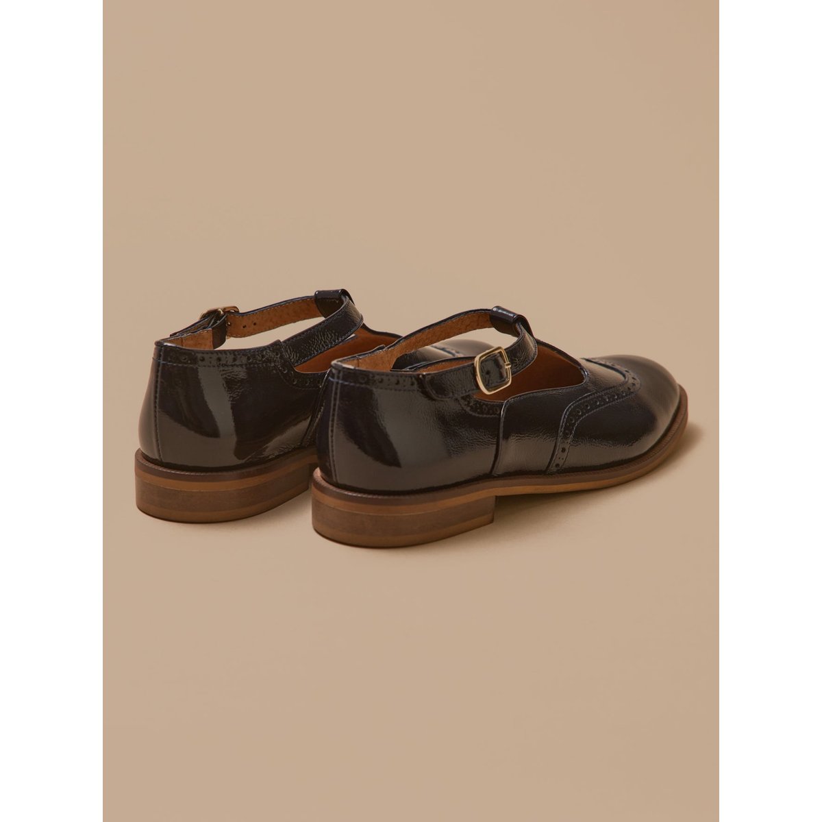 Sandales salomé bout fleuri cuir marine, CYRILLUS