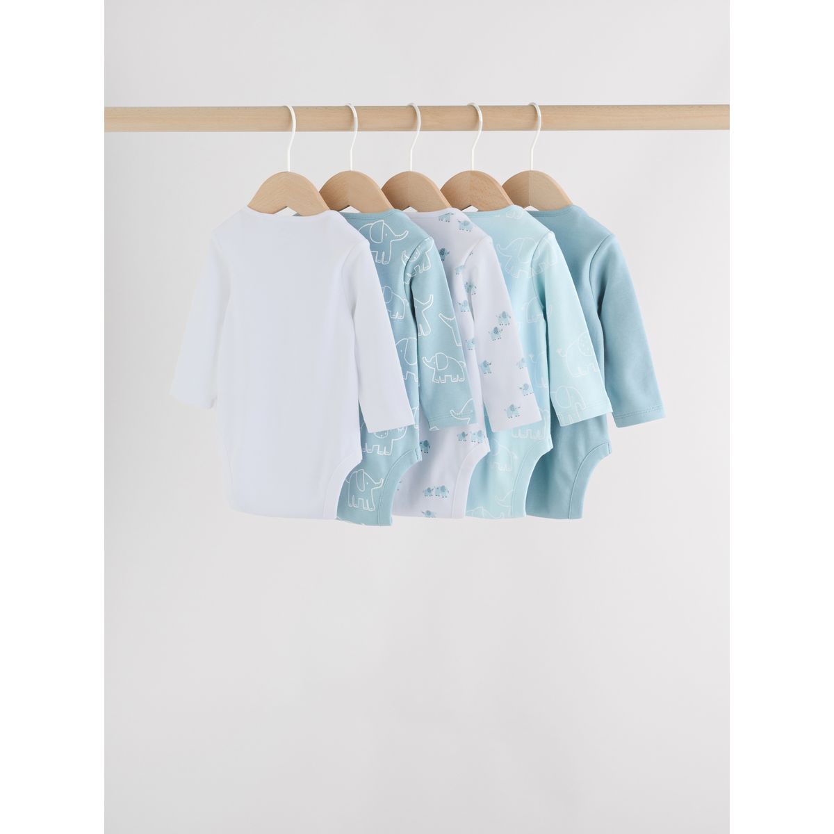 Body manches longues éléphant bébé, lot de 5 bleu, NEXT