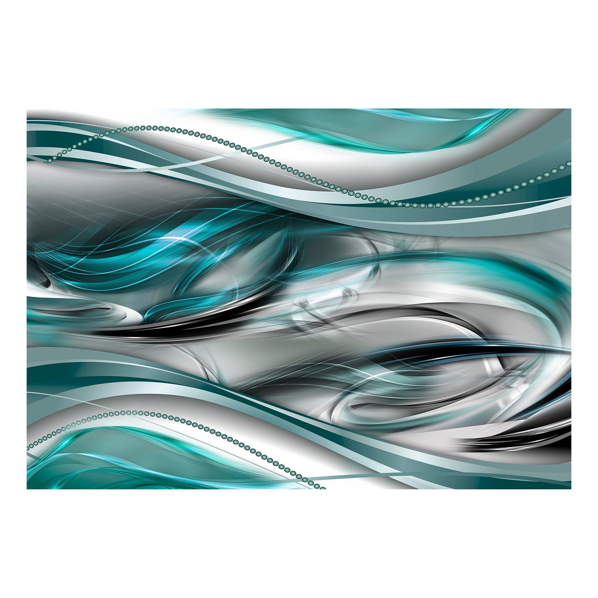 Papier peint intissé panoramique Abstractions Tunnels (Green) gris / argent, EDEN