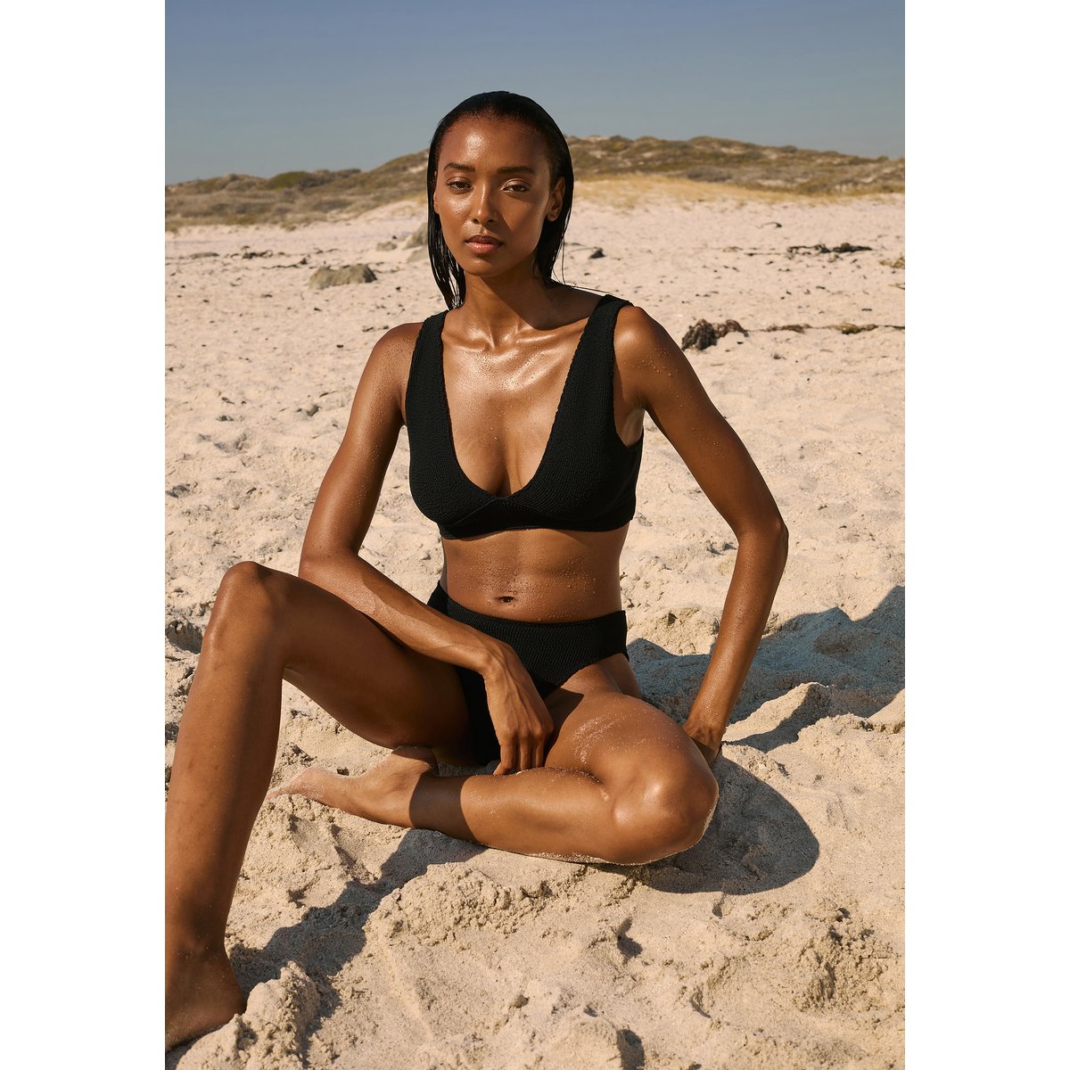 Haut de maillot de bain triangle en matière extensible ONESIZE BY ETA noir, ETAM