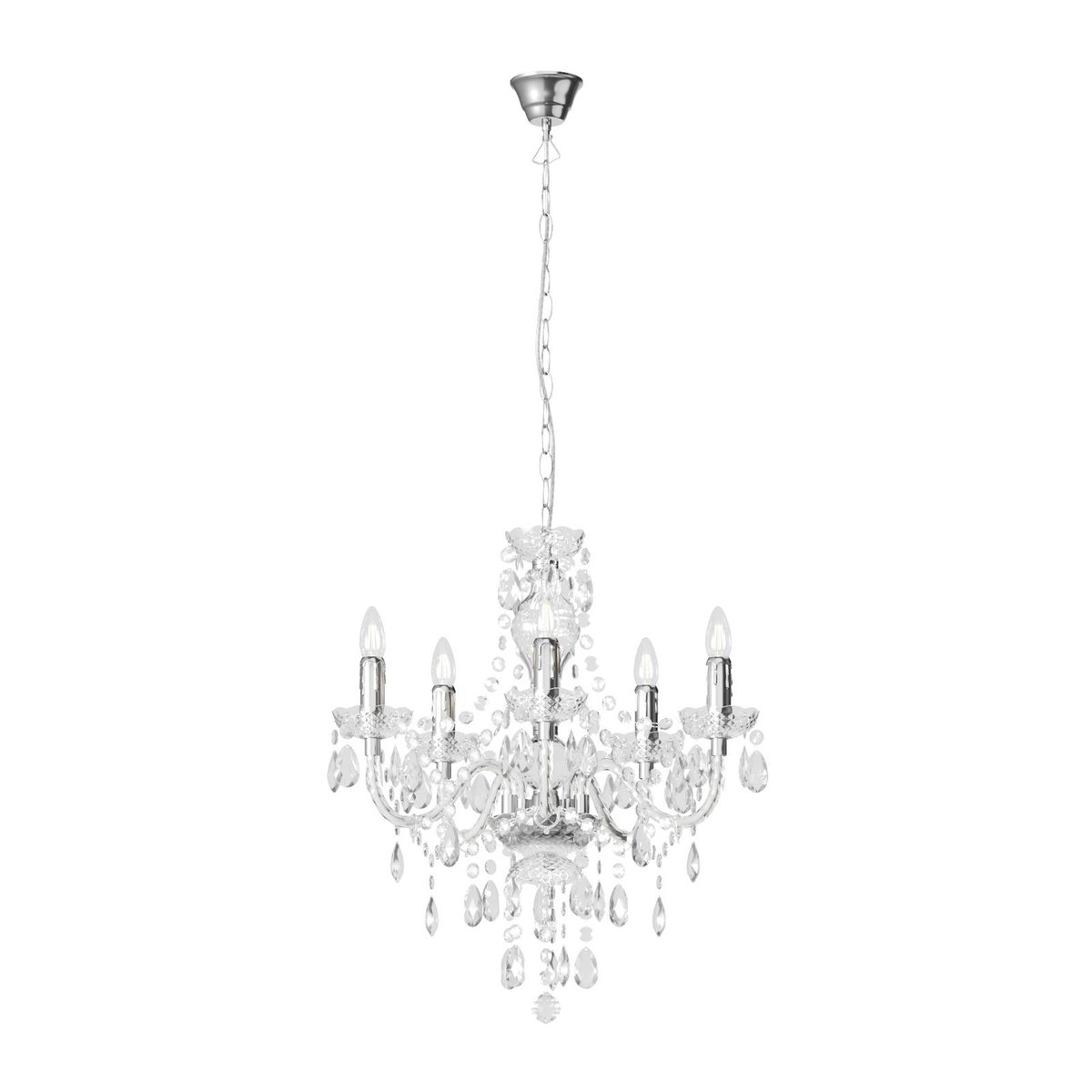 Lustre antique, Merida clair, chrome, LINDBY