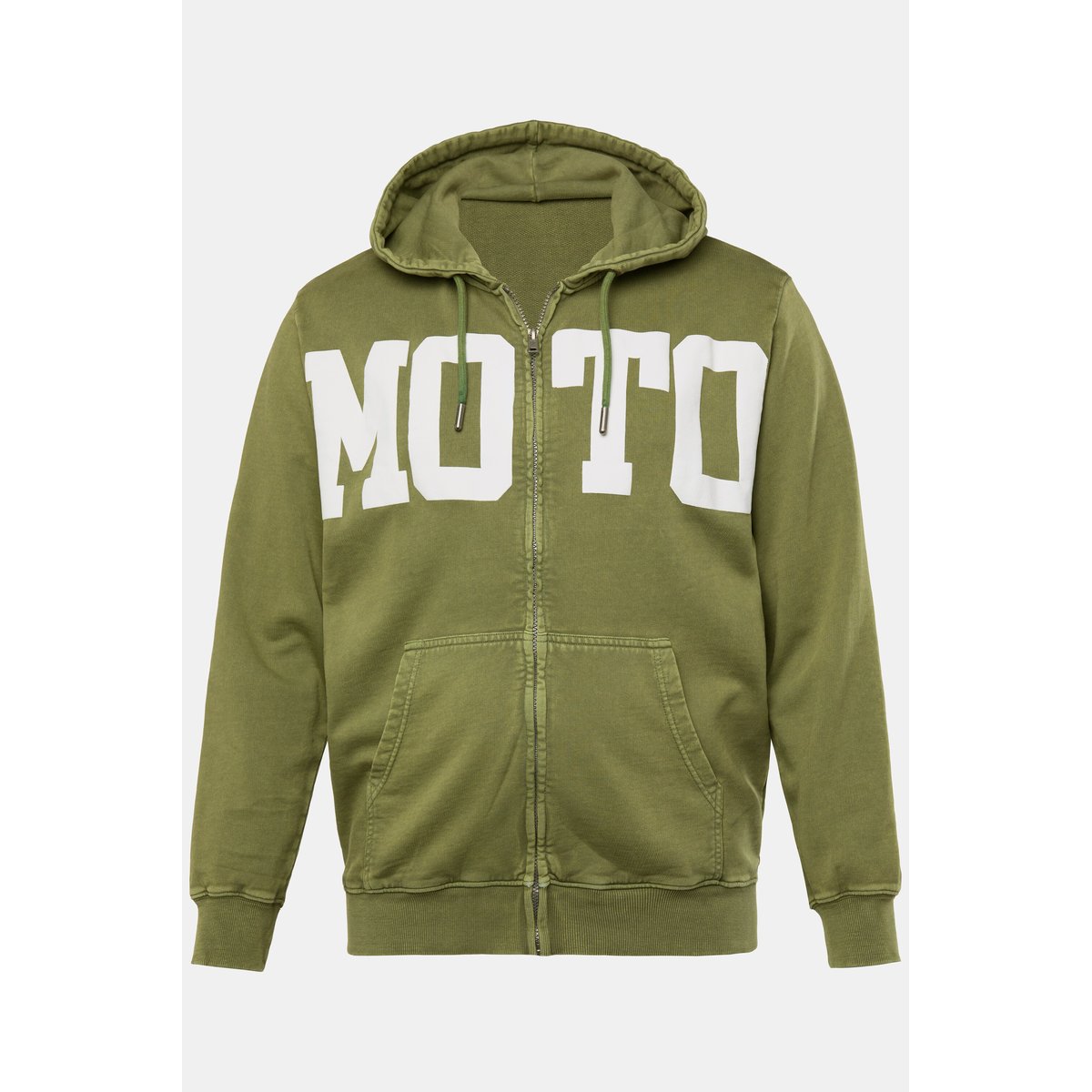 Sweat-shirt à capuche en molleton vert kaki, JP1880