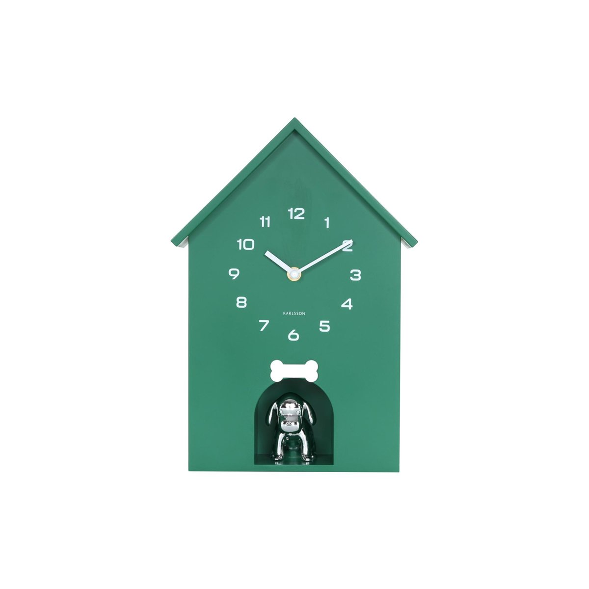 Horloge Murale Plastique DOG HOUSE vert rétro, KARLSSON