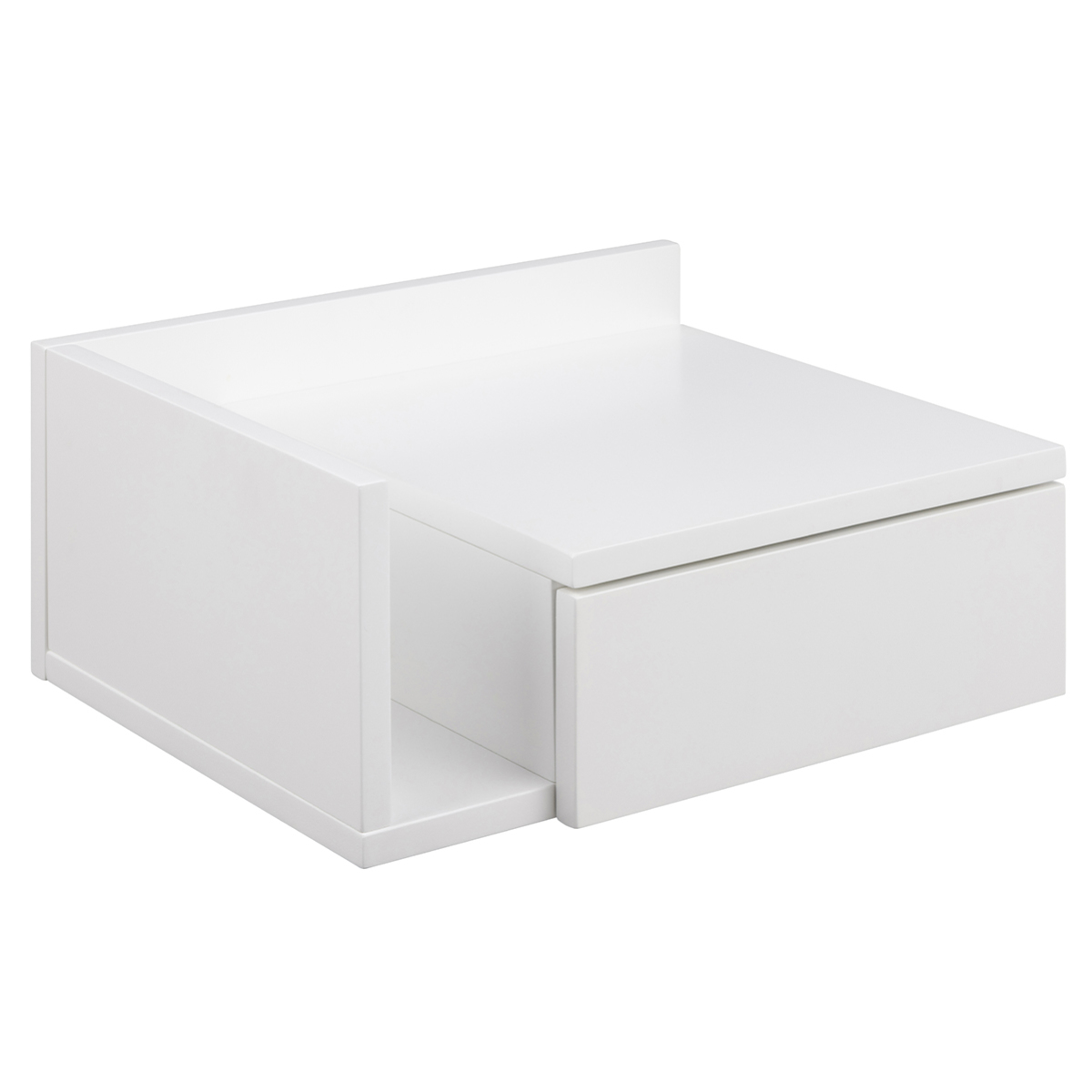 Table de chevet murale avec tiroir L40 cm NASTY blanc, MILIBOO