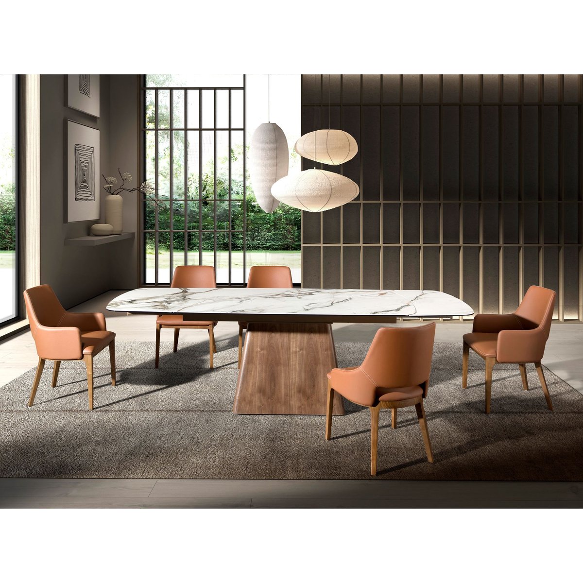 Chaise en similicuir marron | noyer, ANGEL CERDA