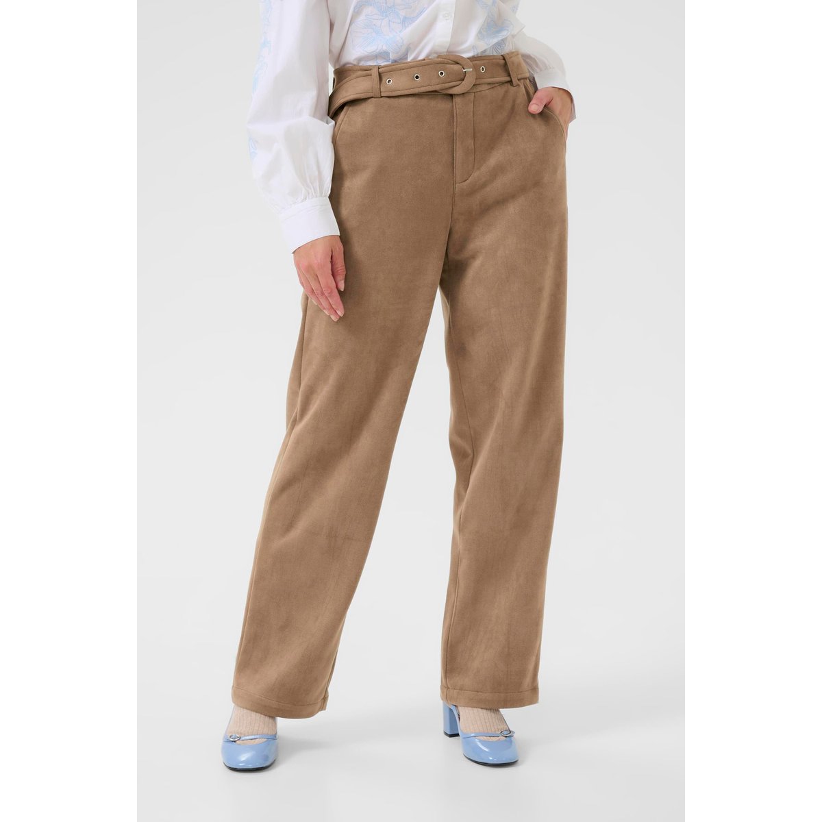 Pantalon casual marron cocoa creme, CREAM