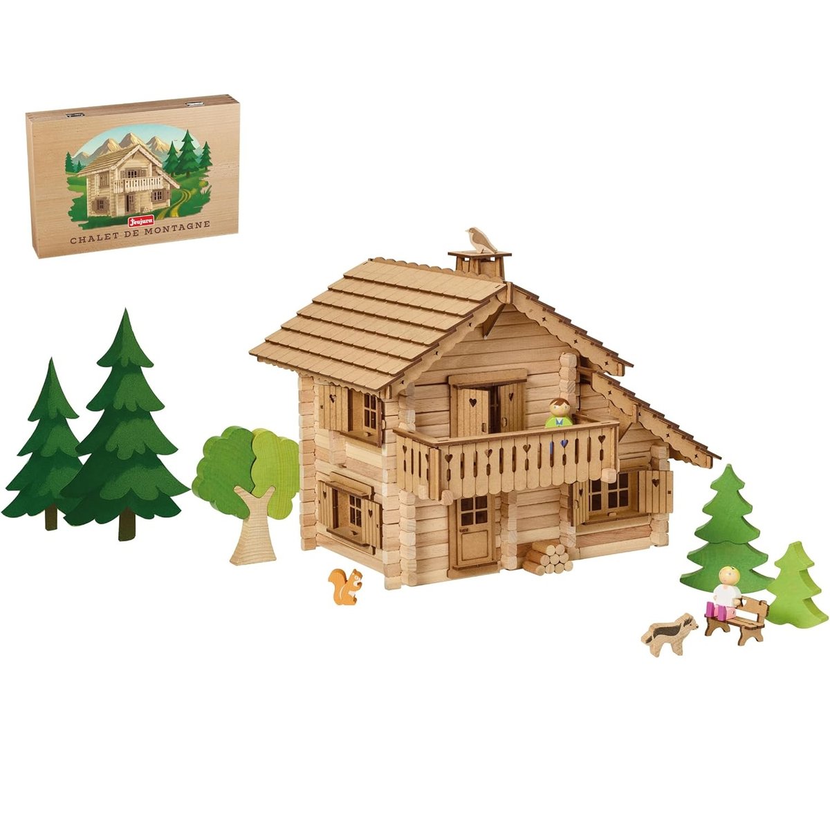 Coffret Chalet de montagne 310 pièces marron, JEUJURA