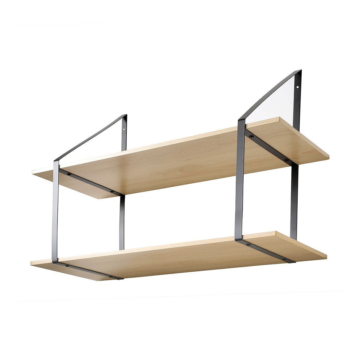 Etagère murale grande profondeur à 2 niveaux - L80 x P30cm bois clair, CALICOSY