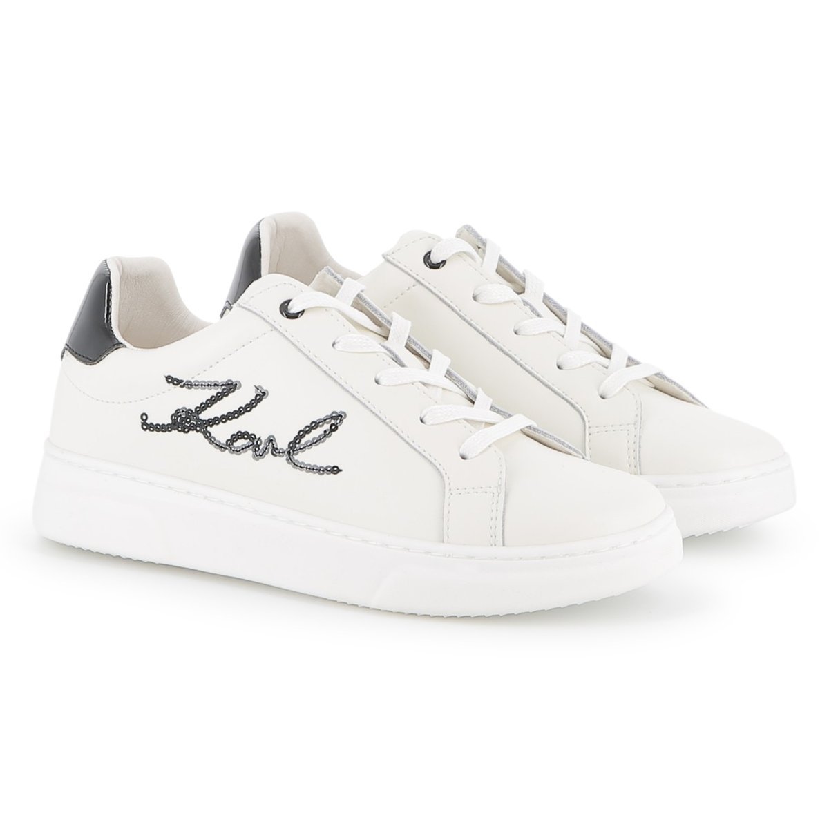 Sneakers basse stringate blanc, KARL LAGERFELD KIDS