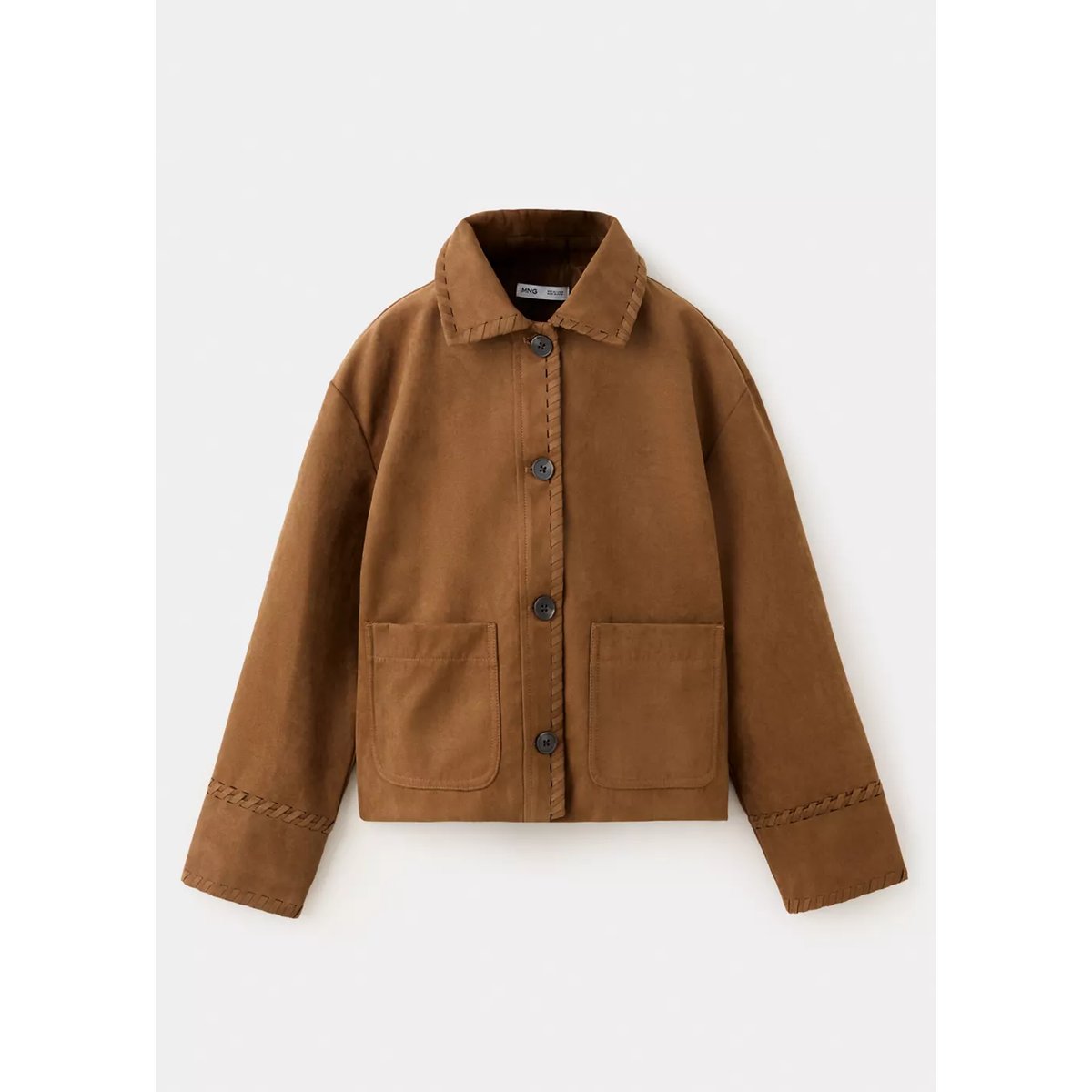 Veste imitation daim marron, MANGO KIDS