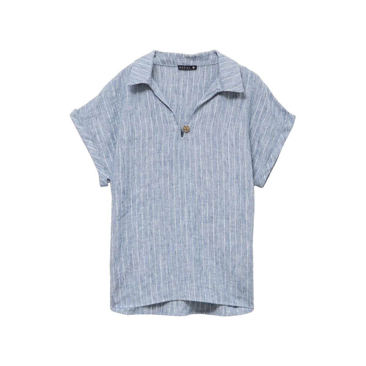 Blouse manches courtes fluide bleu, BREAL