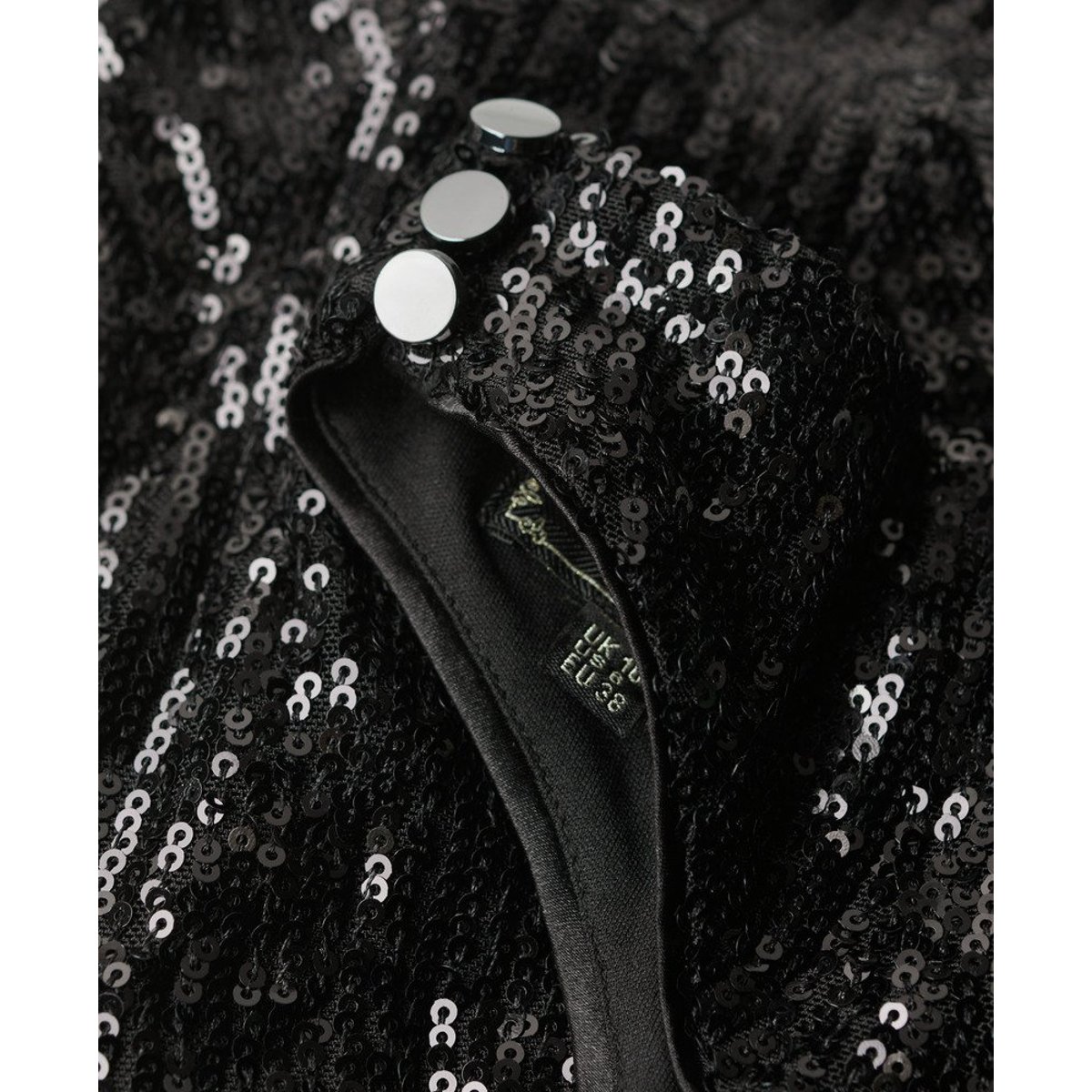 Haut dos nu à sequins et col bénitier noir à sequins angulaires, SUPERDRY