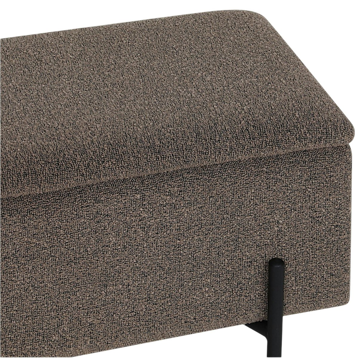 Banc coffre en bouclette marron 95 cm BERLIN marron, PIER IMPORT