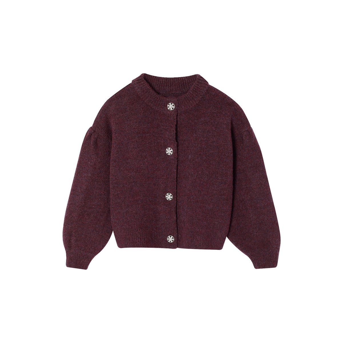 Gilet boutons bijoux prune, VERTBAUDET