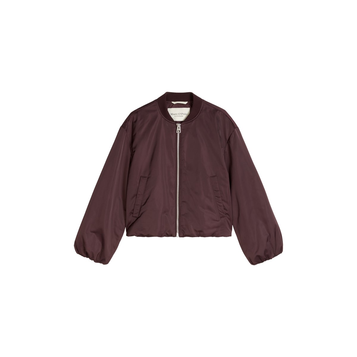 Blouson style aviateur regular cropped en polyester recyclé rouge, MARC O'POLO