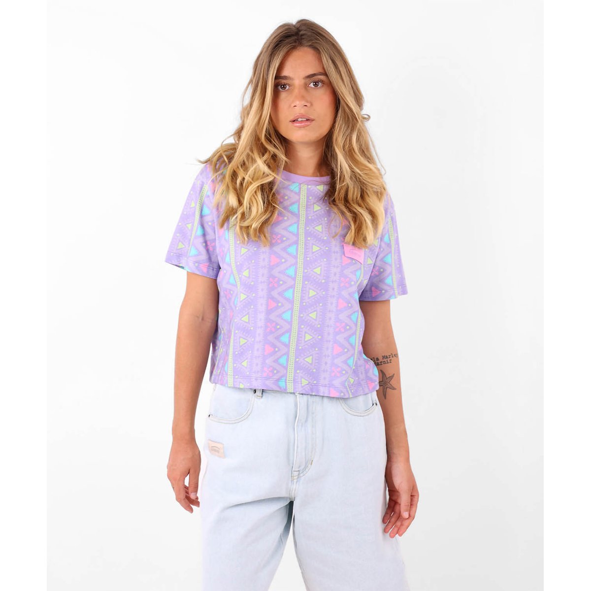 Tee-shirt en coton épais imprimé GEOSURF multicolore, OXBOW